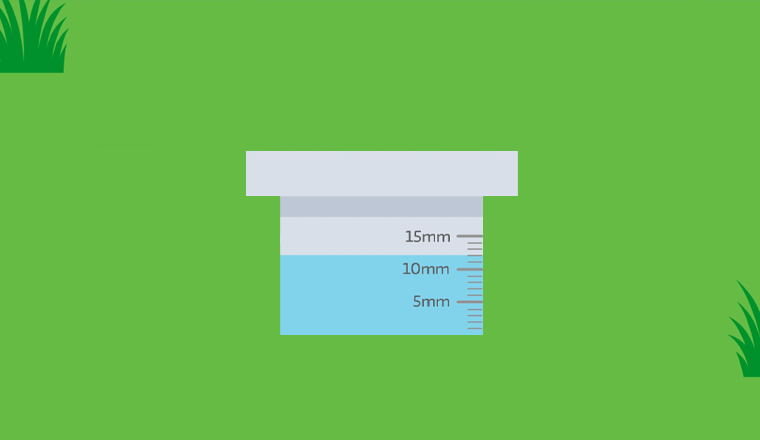 Illustration of a catch cup with measurements